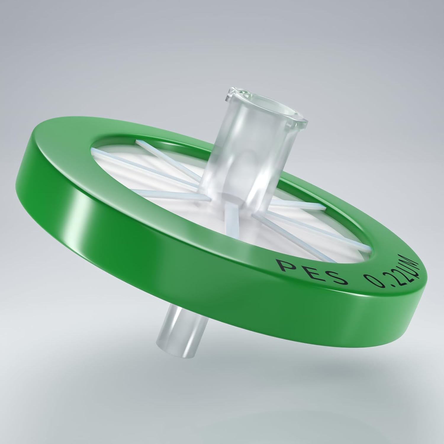 Syringe Filters,Syringe Lab Filters, PES (Polyethersulfone) 25mm Diameter 0.45μm Pore Size,Non Sterile Filtration,Green Pack of 100