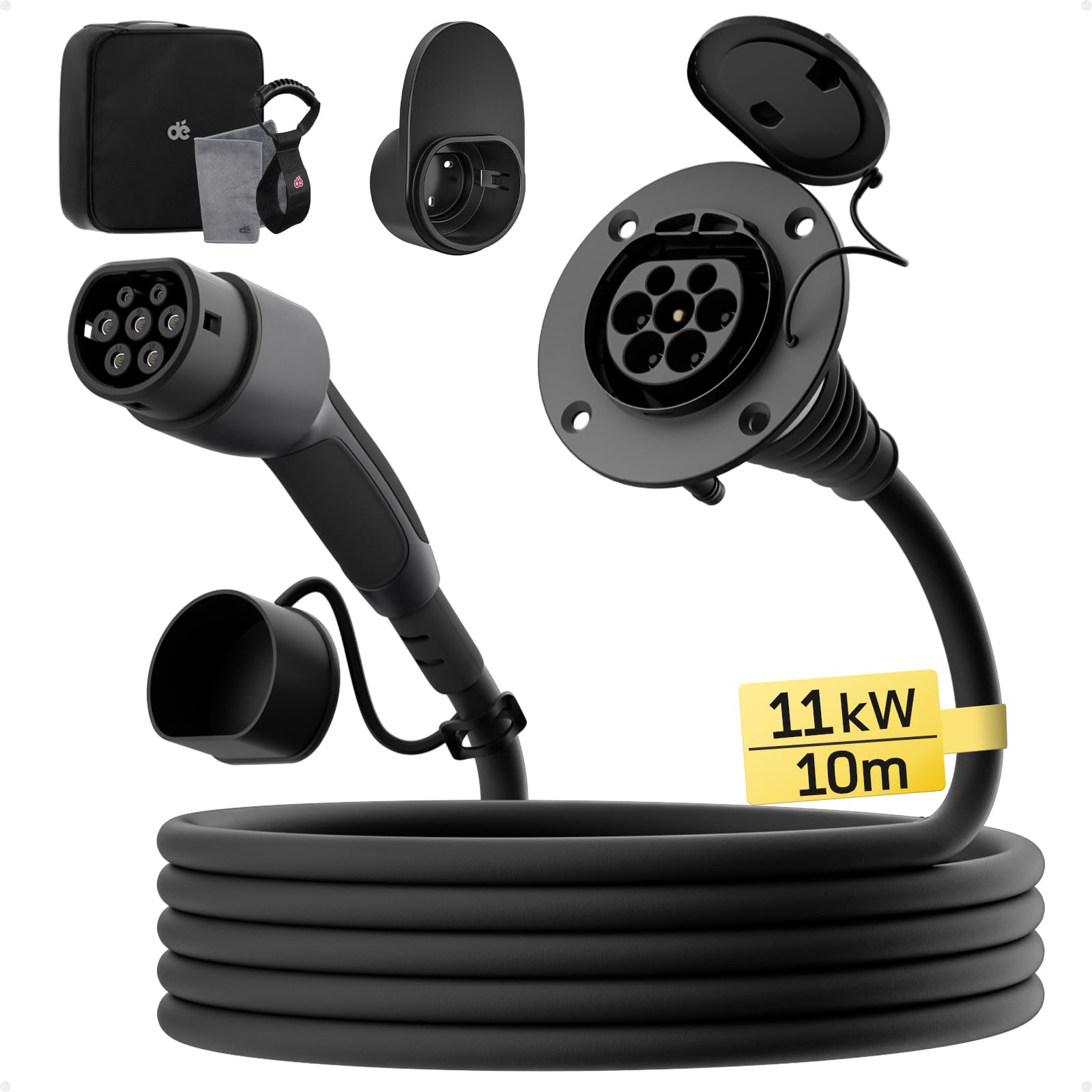 Typ 2 Verlängerungskabel 10m 11kW 16A 3-Phasen Ladekabel 400V IP54 IEC62196-2