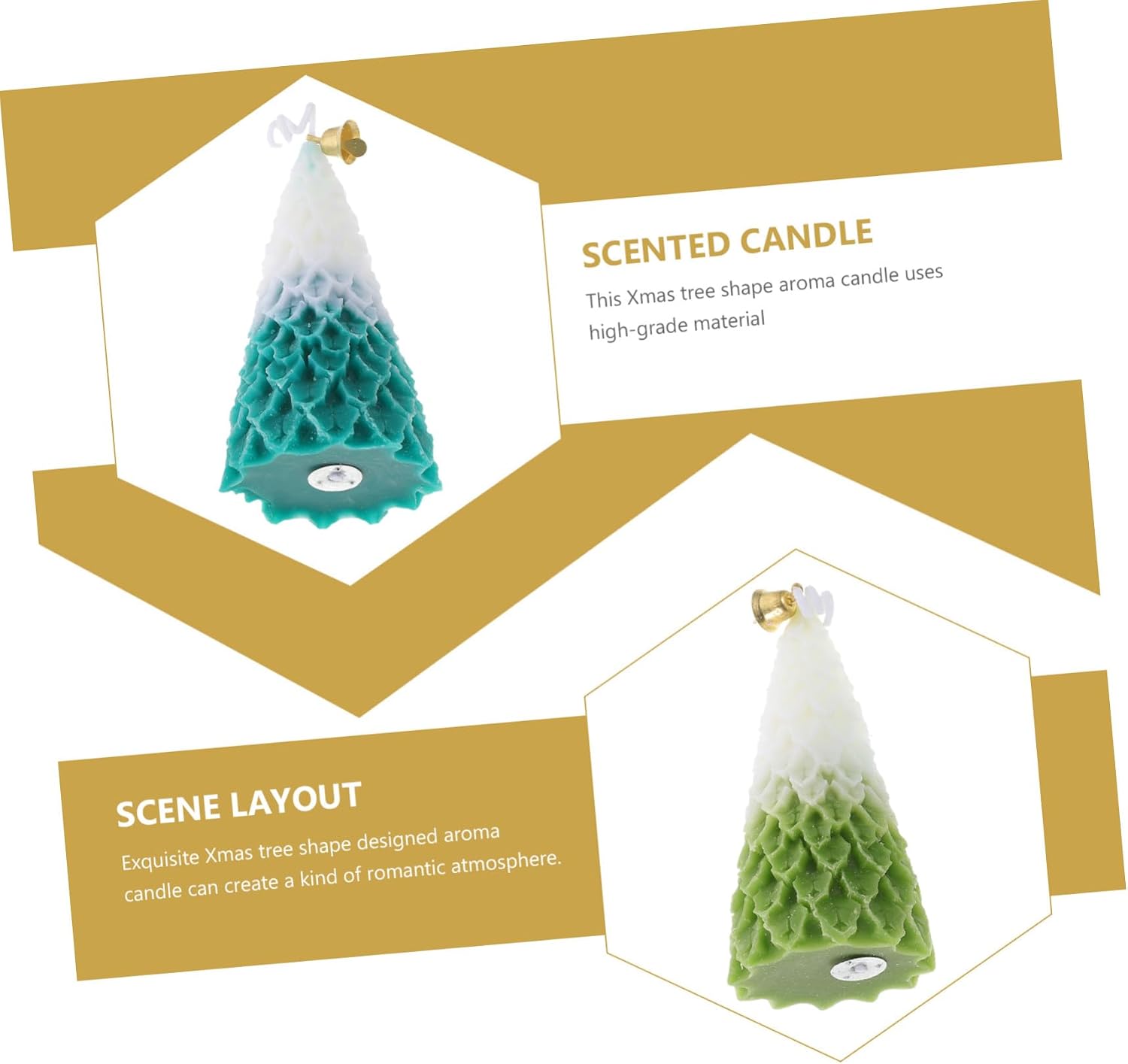 Xmas Tree Scented Candle 2pcs Paraffin Decorative Festive Aroma