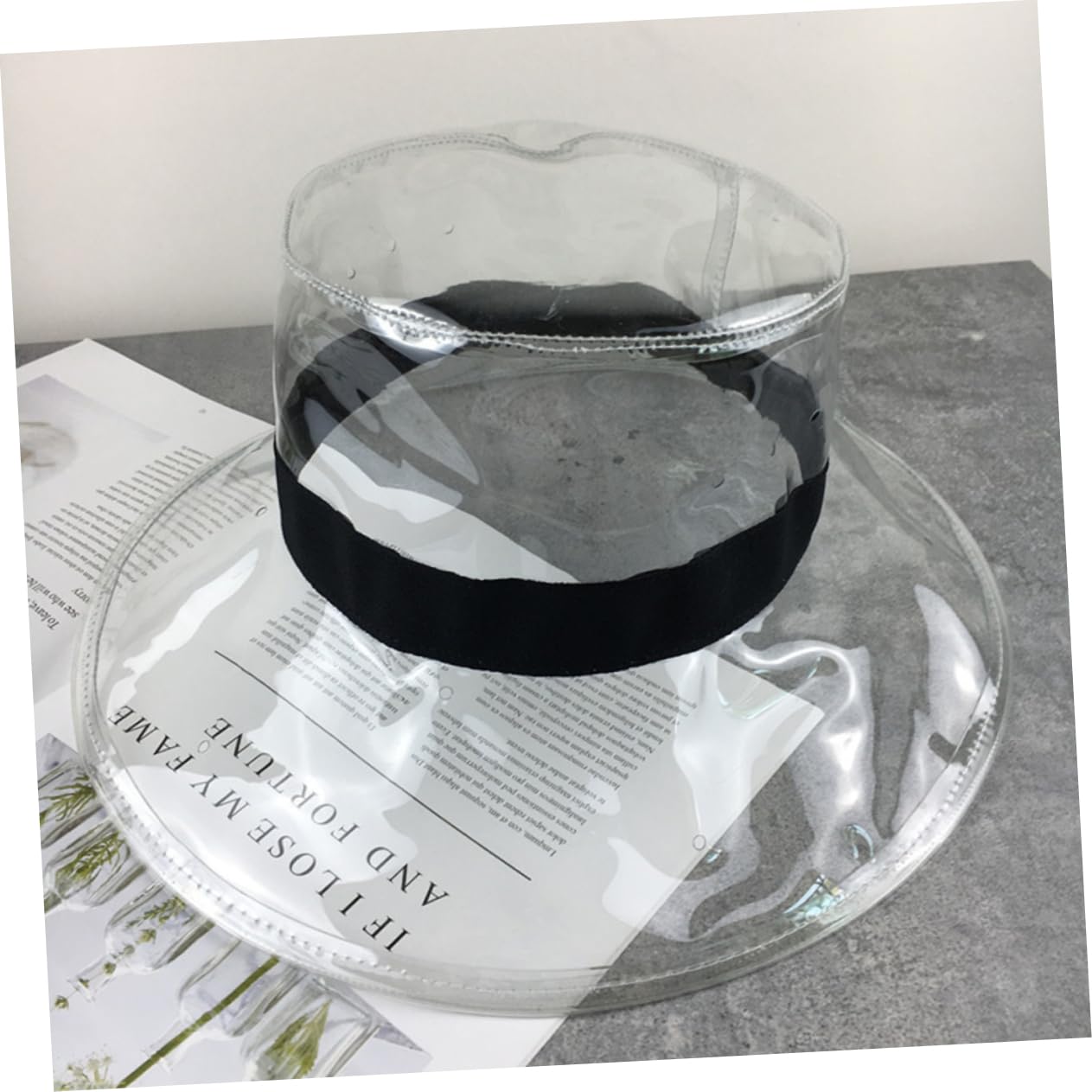 Sombrero Tipo Cubo Transparente para Pesca y Playa Gorra de PVC Resistente Lluvia y Sol Unisex para Senderismo y Ciclismo
