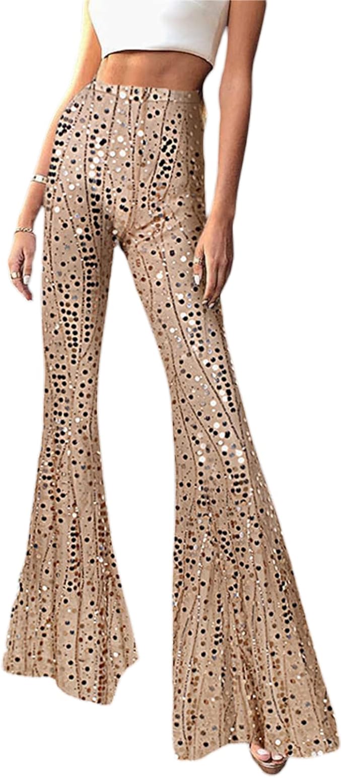 Sequin Bell Bottoms Trousers 