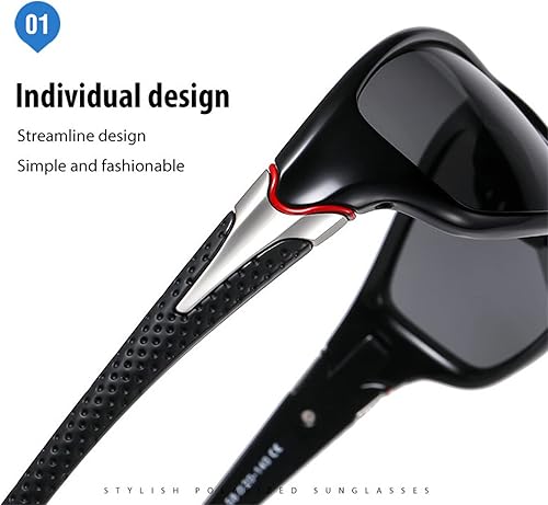 Miniatura 4 de Lentes de sol polarizados de lectura de lente completa para hombres y mujeres, conducción deportiva, envolvente, conducir, lectura, lentes teñidos