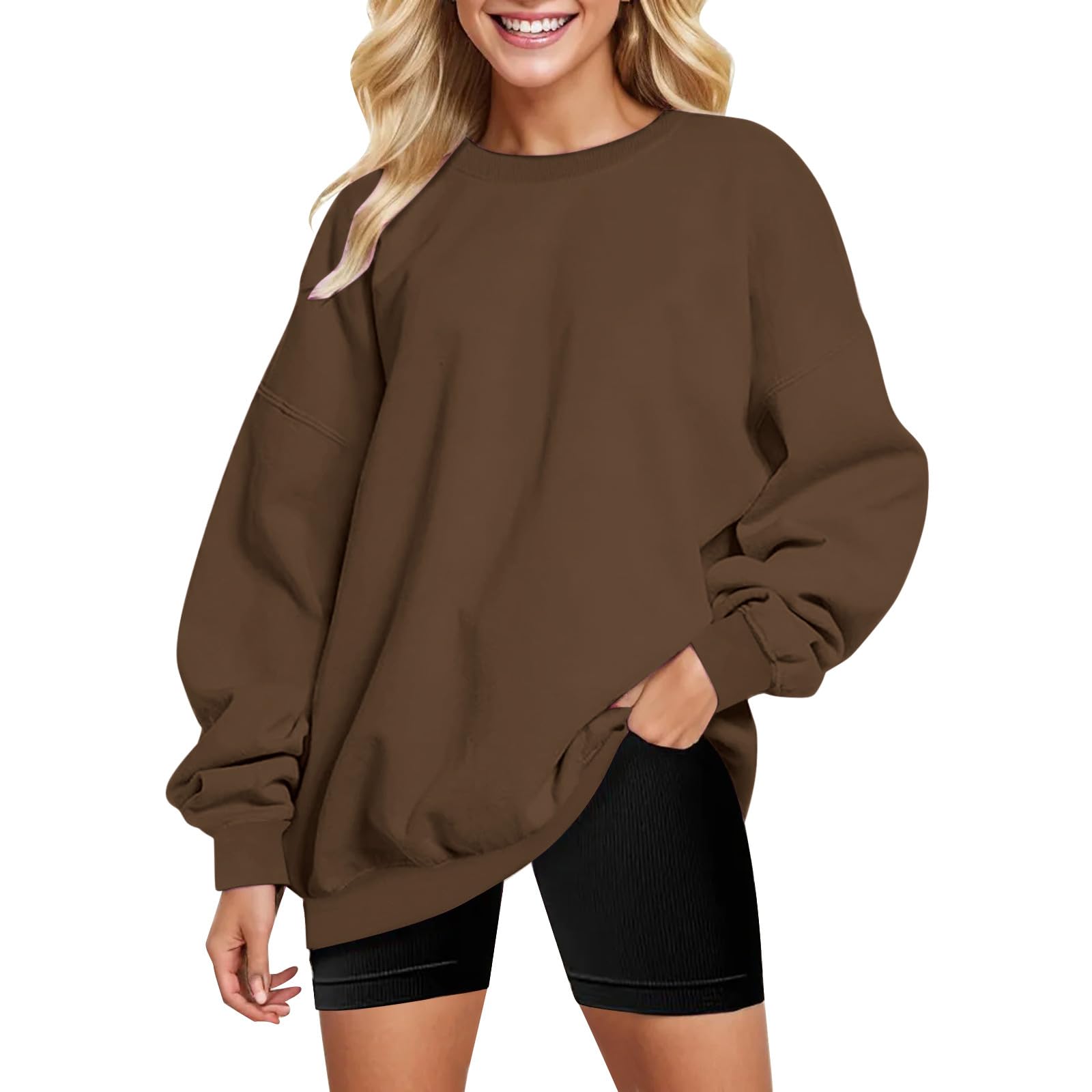 Sweat femme pull coton col V ample et pullover léger en maille souple tendance - 4