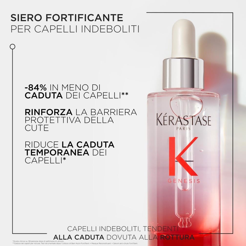 Kérastase, Kit Magic Duo: Siero Fortificante Anti-Caduta + Siero Notturno Nutriente per Capelli Secchi, Per Tutti i Tipi di Capelli, Azione Fortificante e Nutritiva, Genesis + Nutritive, 90ml+90ml