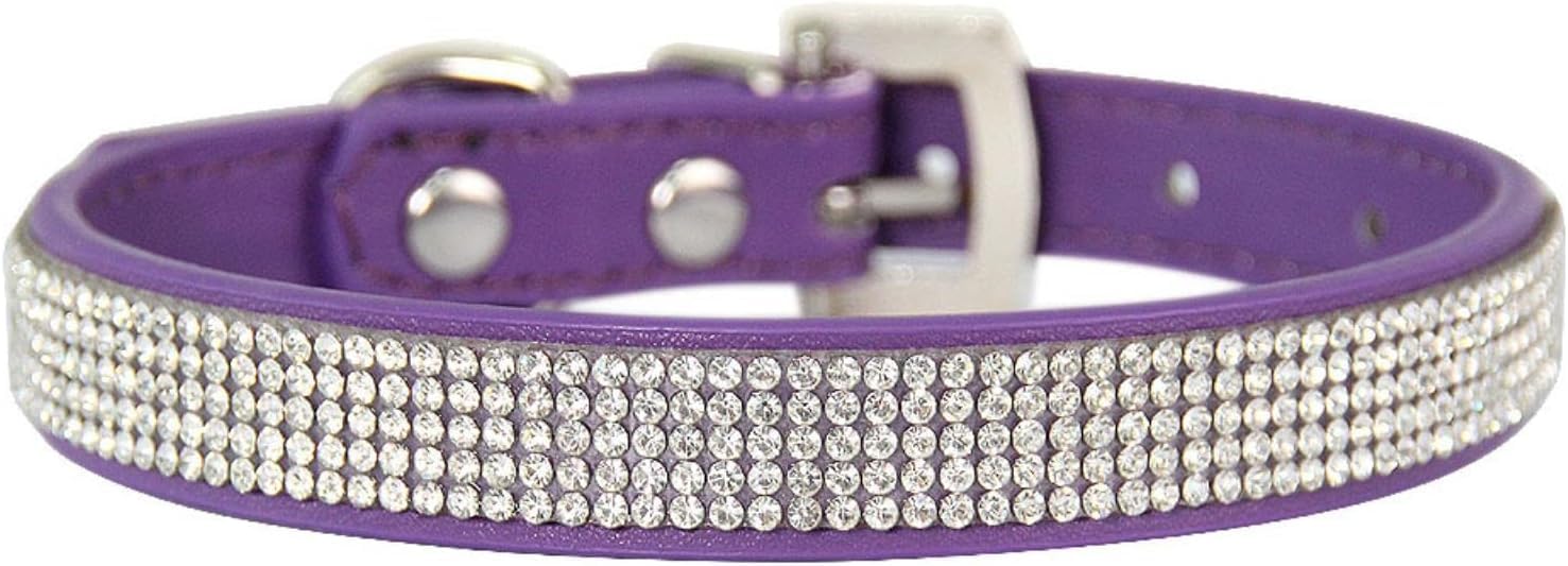 Collier pour chien violet réglable anti-irritation avec fermeture métallique sécurisée