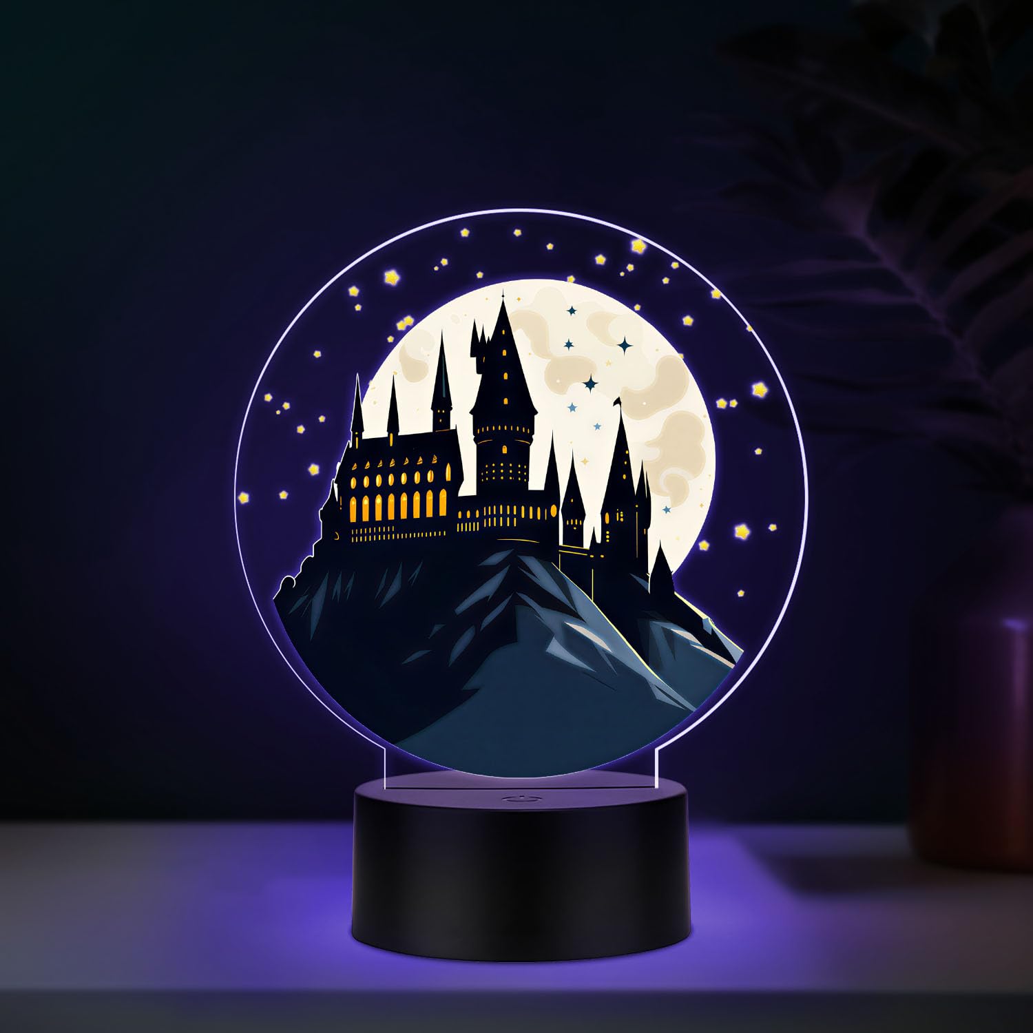Acryli Harry Potter Hogwarts LED Night Lamp with 7 Color Changing Light & USB Powered, Harry Potter Theme Return Gift | Birthday Gift for Kids-image-3