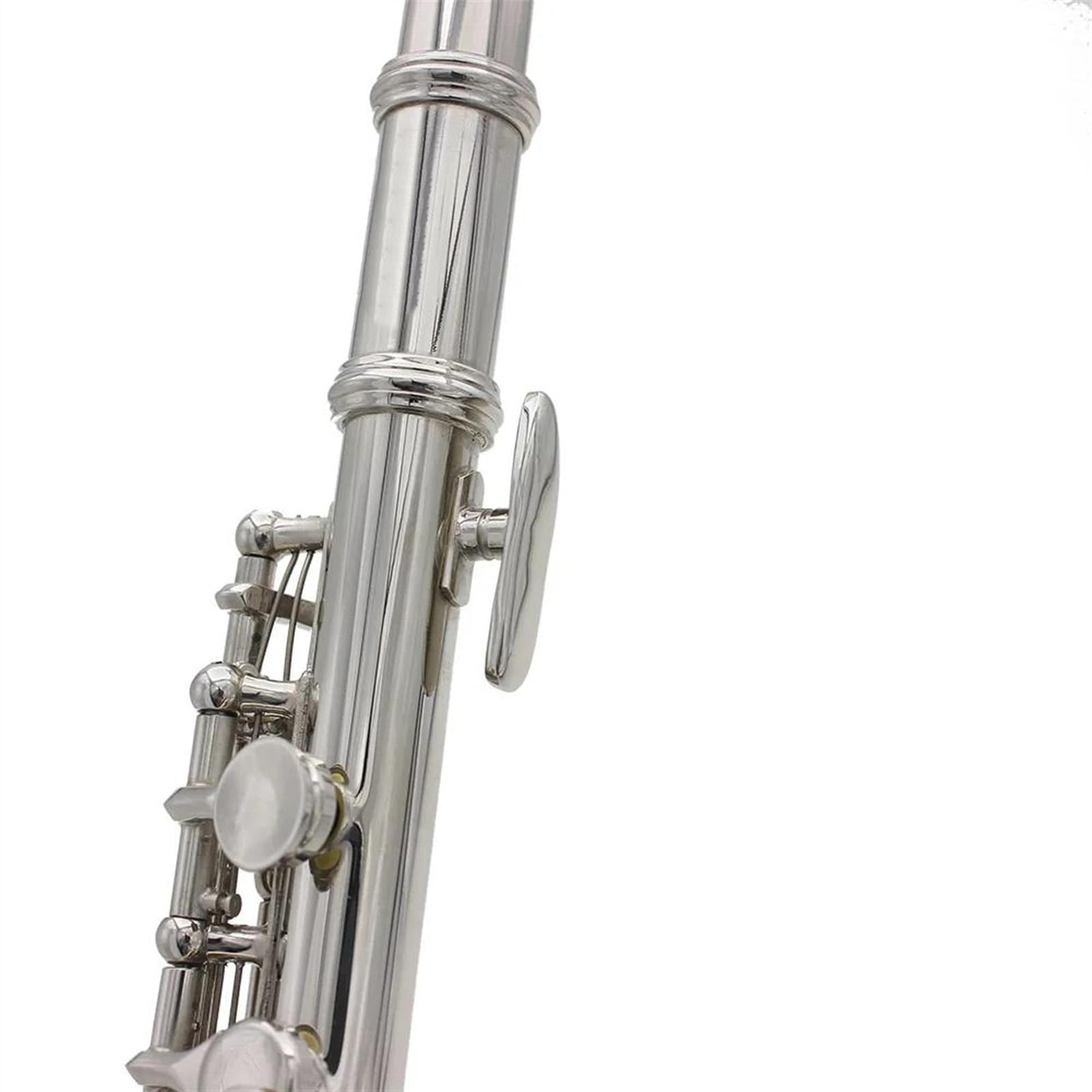 Professionale Flauto Traverso Piccolo in argento con chiave C. Flauto di dimensioni ridotte in cupronichel placcato argento con custodia in pelle