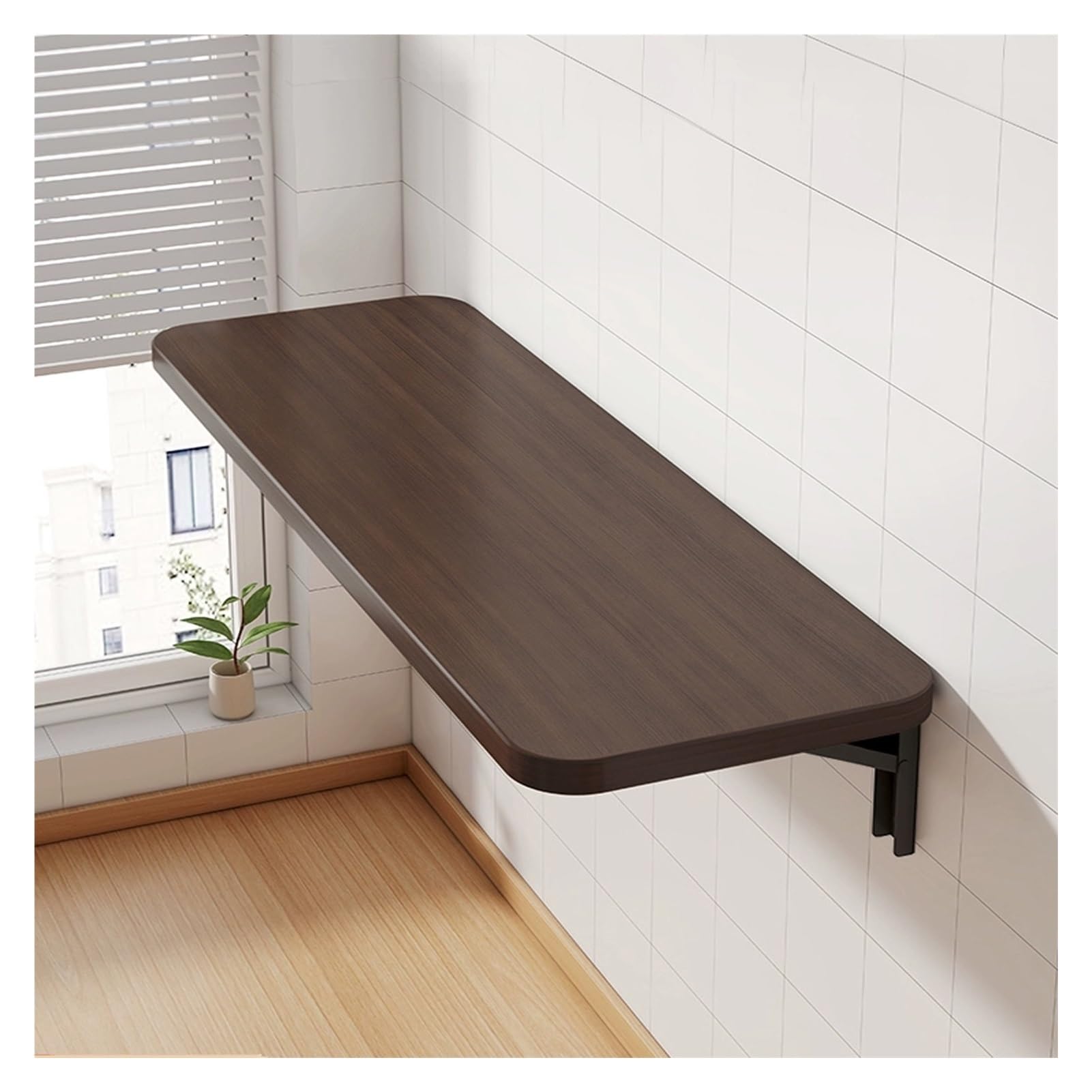 GJZQDKX Wall Mounted Folding Dining Table - Space-Saving Foldable Shelf for Home, Office, Kitchen, Garage, Laundry Room, Bar - Stylish Walnut Finish (20x80cm)