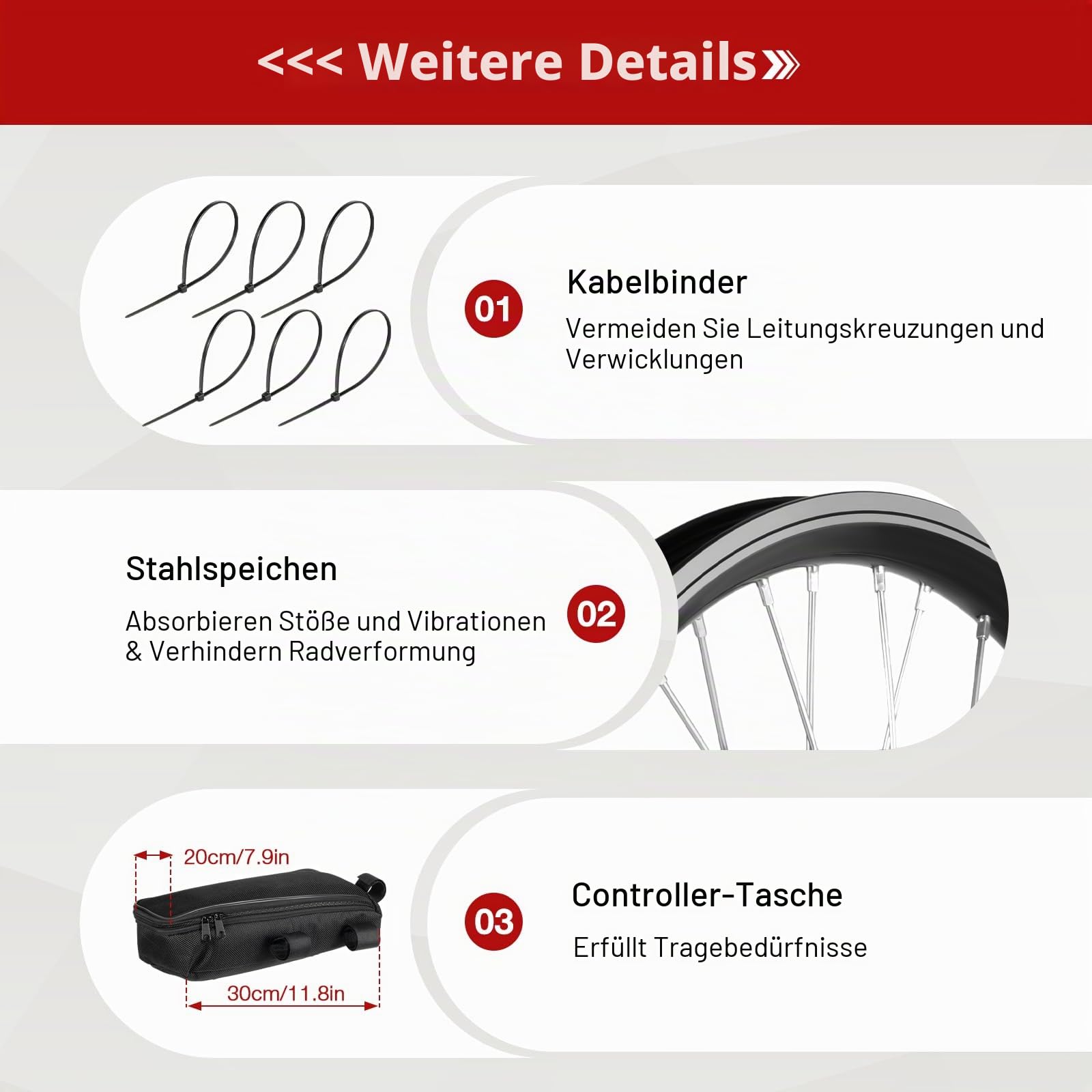 20 Zoll Ebike Umbausatz,48V 1000W Vorderrad Umbausatz Kit für Brushless Nabenmotor,Elektrofahrrad Umbausatz Ebike Conversion Kit mit LED Display,Integrierte Controller (48V 1000W Vorderrad)