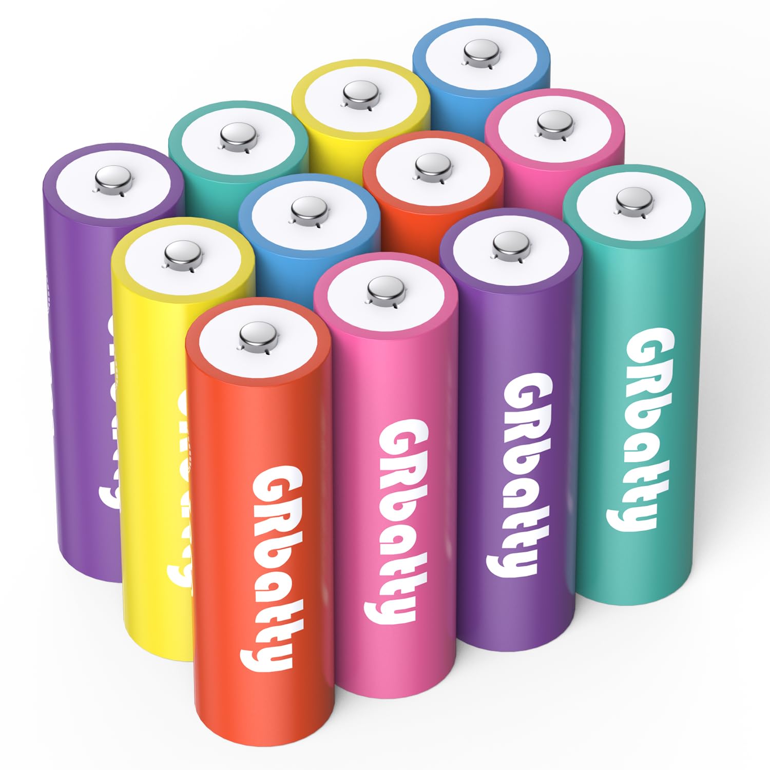 GRbatty ニッケル水素電池 単3形充電式 12個セット 容量1300mAh 自然放電抑制 環境保護 約1200回循環使用可能