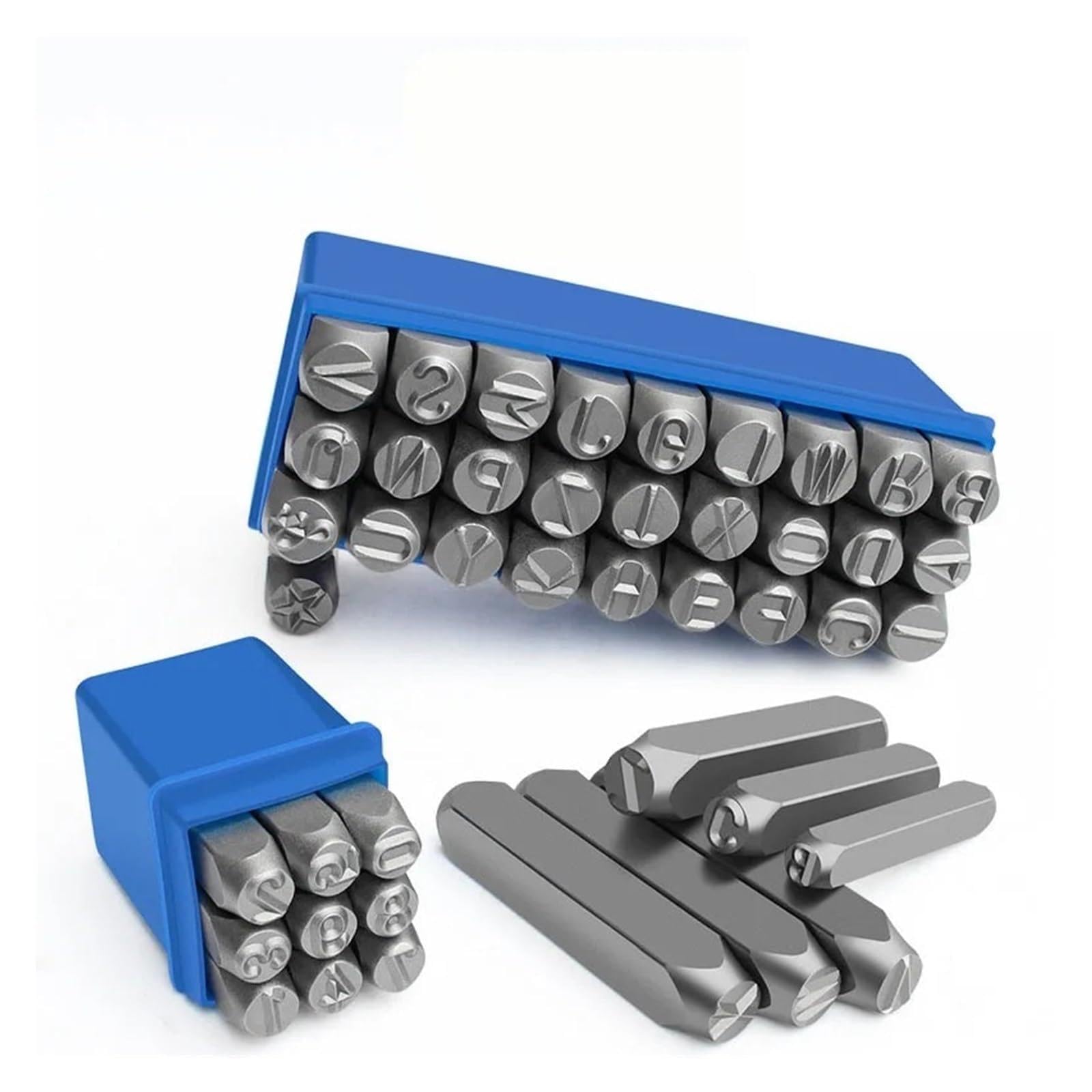 Metal Stamping Tool Set, Letter Number Metal Stamping Set Punching Leather Gold Silver DIY Logo Jewelry Steel(3mm Letter Set)