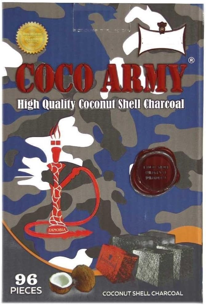 Harbour Delights - Coco Army Blue Coconut Shell Charcoal For Shisha Bakhoor Coal 96 Pcs - 1 Kg