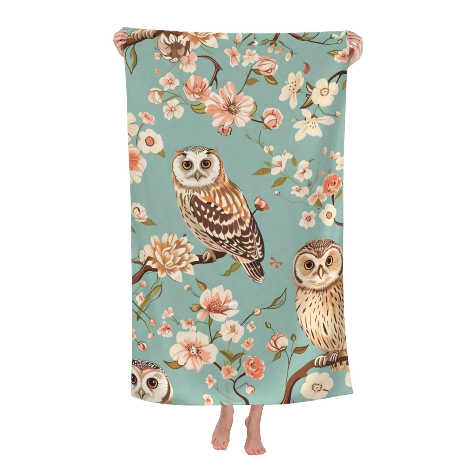 HLBSDM Cute Owl Beach Towel 31inx51in Animal Sand Free Microfiber Bath Towel Ultra Soft Quick Dry Pool Towel Absorbent Towel Lightweight Towel for Swimming Bathroom Decor