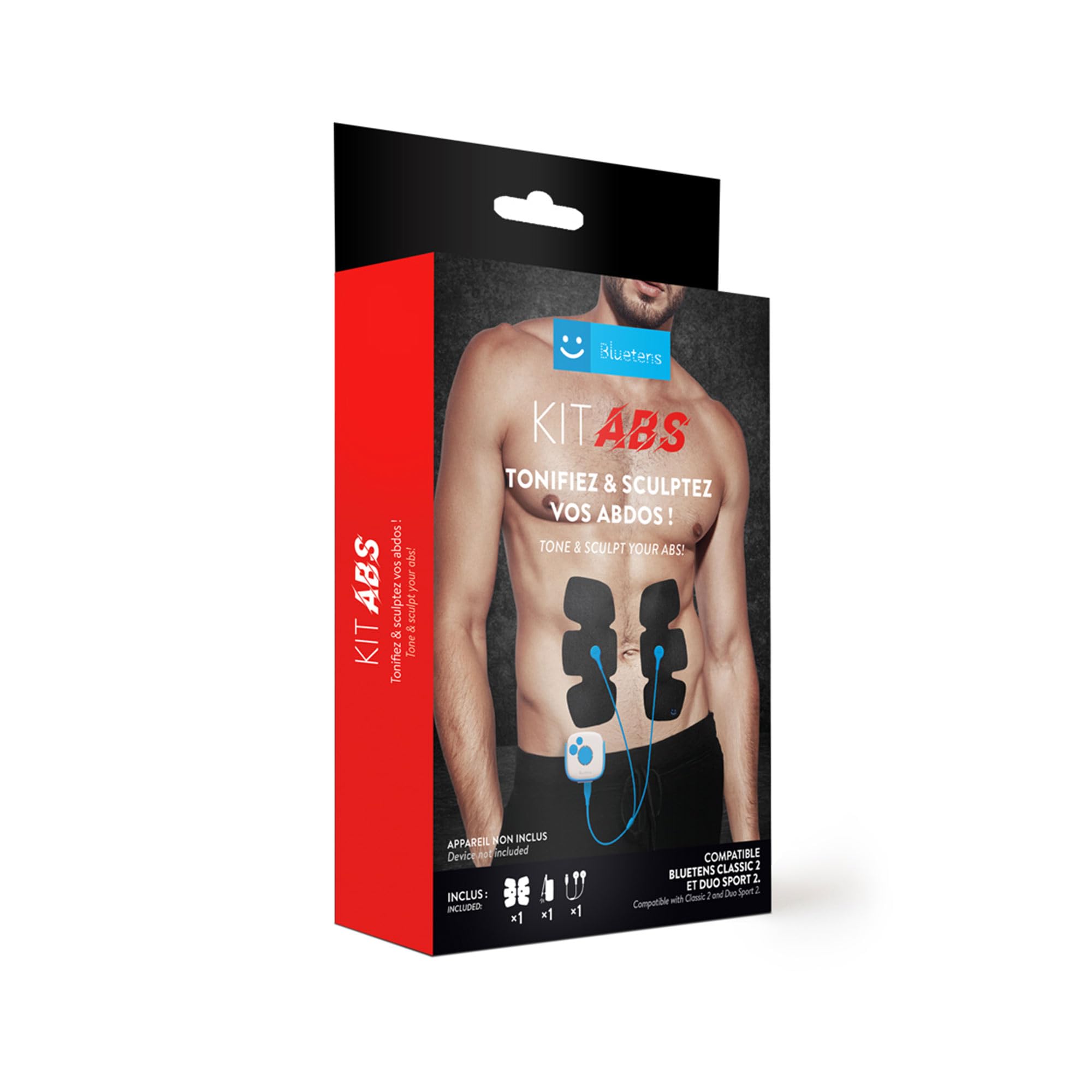 Kit de Abdominales Bluetens: Clip para Electrodos Abdominales + Electrodos