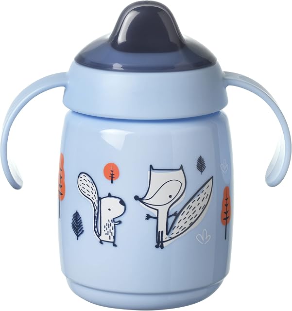 Tommee Tippee Superstar Sippee, Trainer Sippy Cup for Babies with INTELLIVALVE Leak and Shake-Proof Technology and BACSHIELD Antibacterial Technology, 6m+, 300ml, Pack of 1, Blue