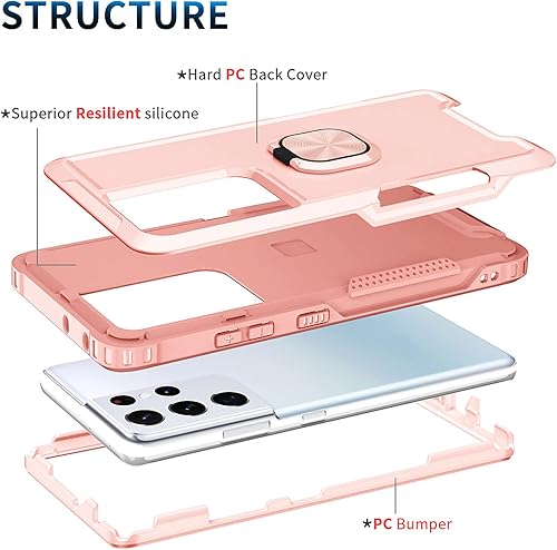 Miniatura 7 de ZiEuooo Funda para Samsung Galaxy A12 A13 A32 A33 A53 A73 5G Trend Cool Robust Ring Stand TPU + PC Cubierta de bordes reforzados agradables a la