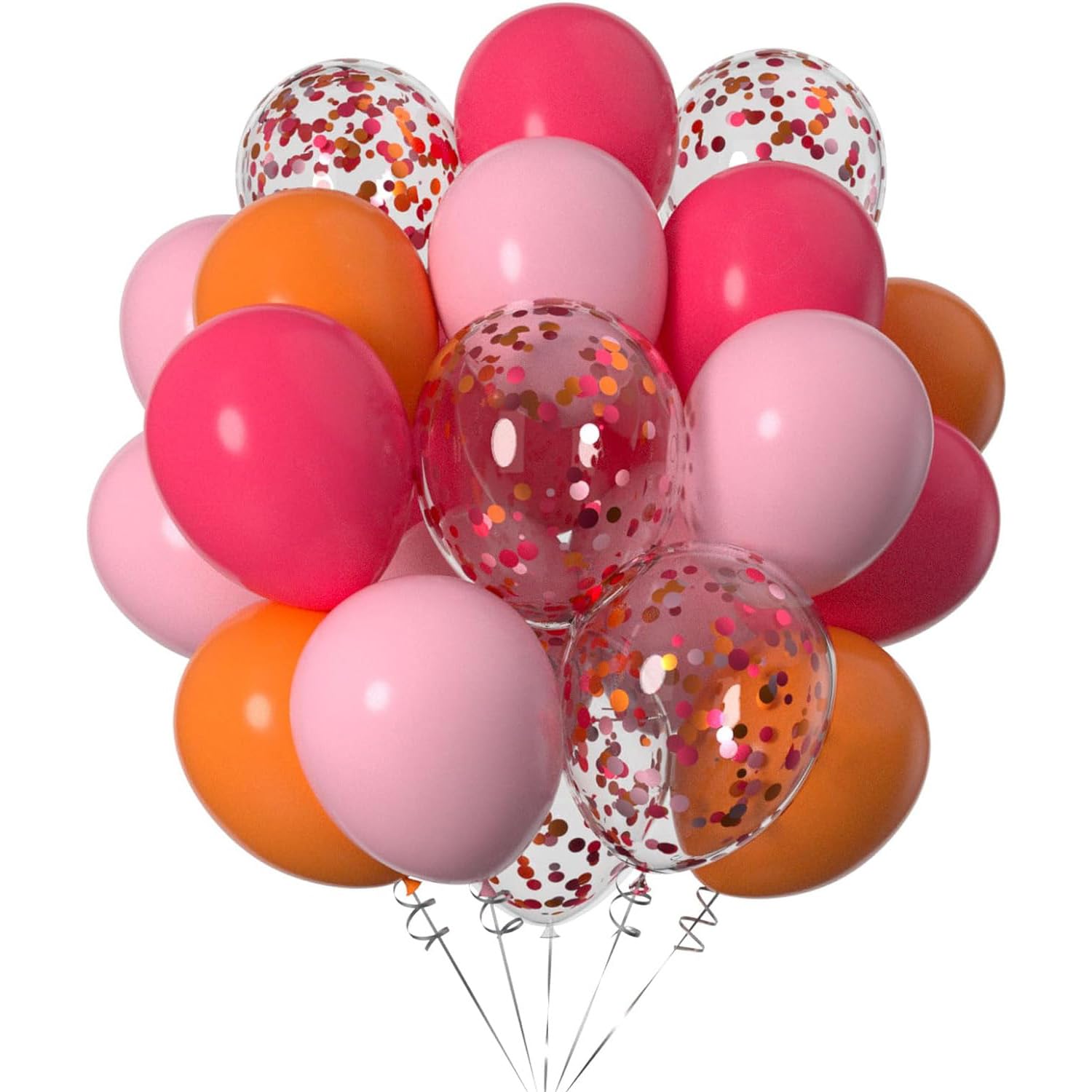 50pcs Pink and Orange Balloons 12 inch Helium Latex Balloons Suitable for Festivals Carnival and Parties, 12 inches