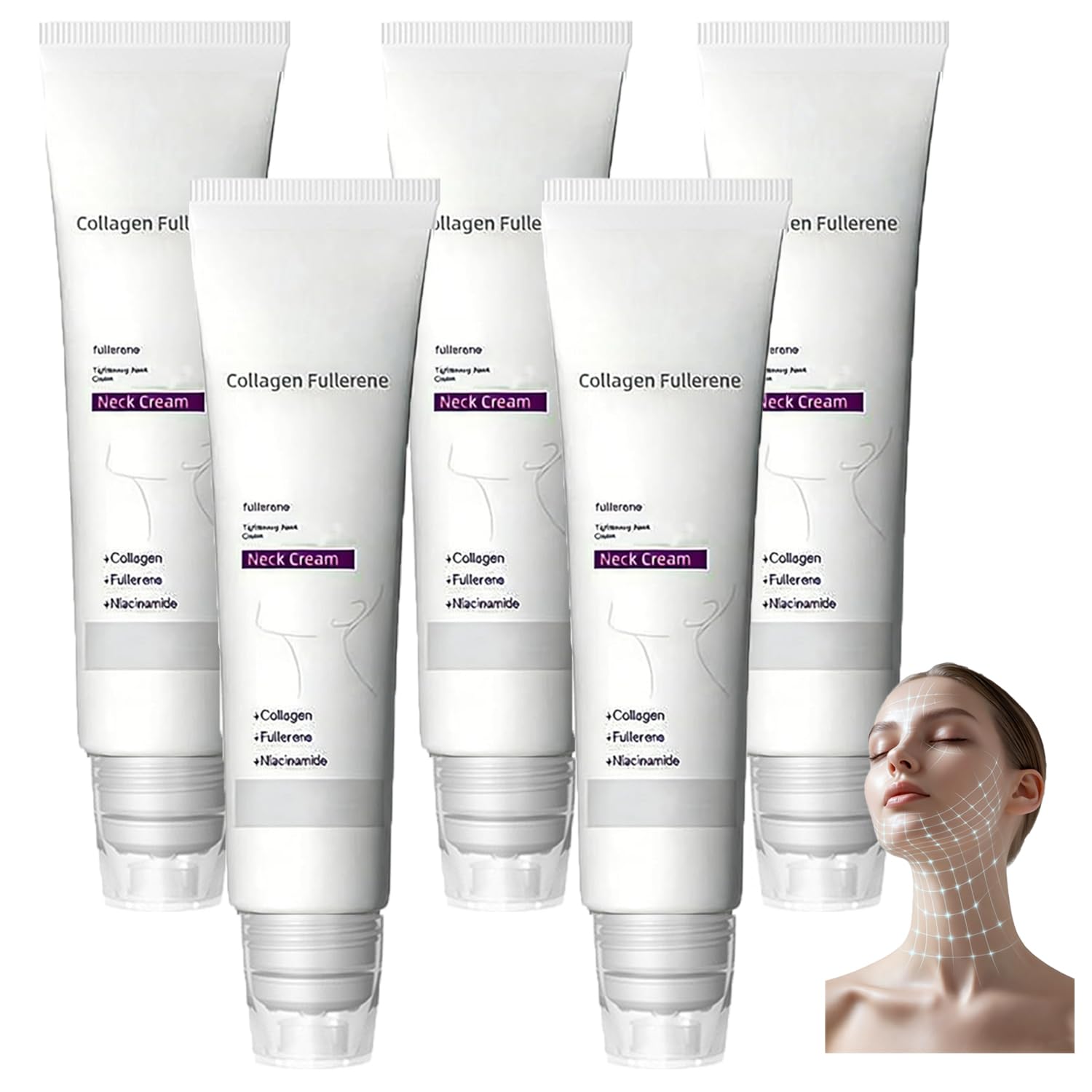 Magic Collagen Fullerene Neck Cream - Neck Skincare with Collagen Peptides, Magic 𝐂ollagen 𝐅ullerene Cream, Necks Firming Creams, Moisturizing, Wrinkles & Fine Lines Skin Care (5)