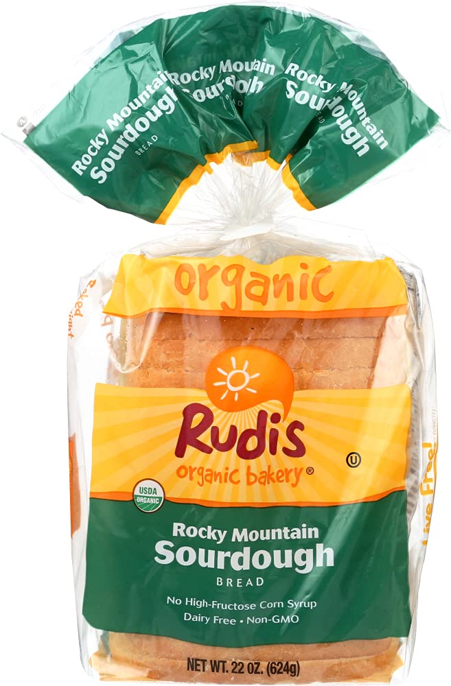 Rudis Organic Rocky Mountain Sourdough Sandwich Bread – 22 oz, Pack of 8