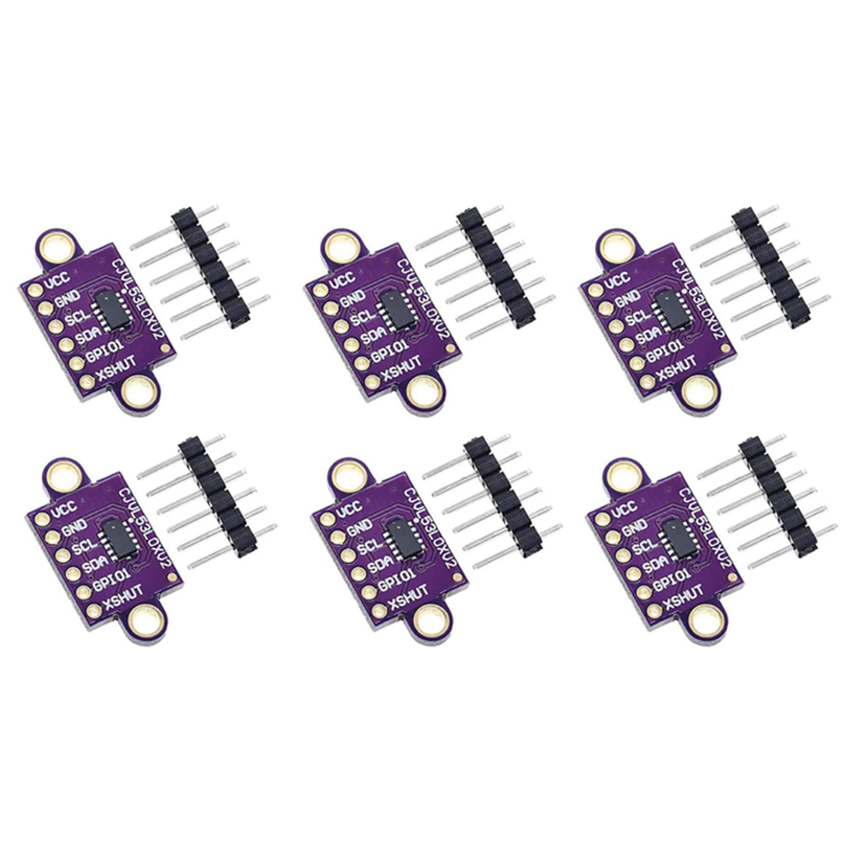 Jnchdghwa Purple & Black 6Pcs Time-Of-Flight Tof Ranging Sensor Breakout 940Nm -Vl53l0xv2 Distance Module Iic