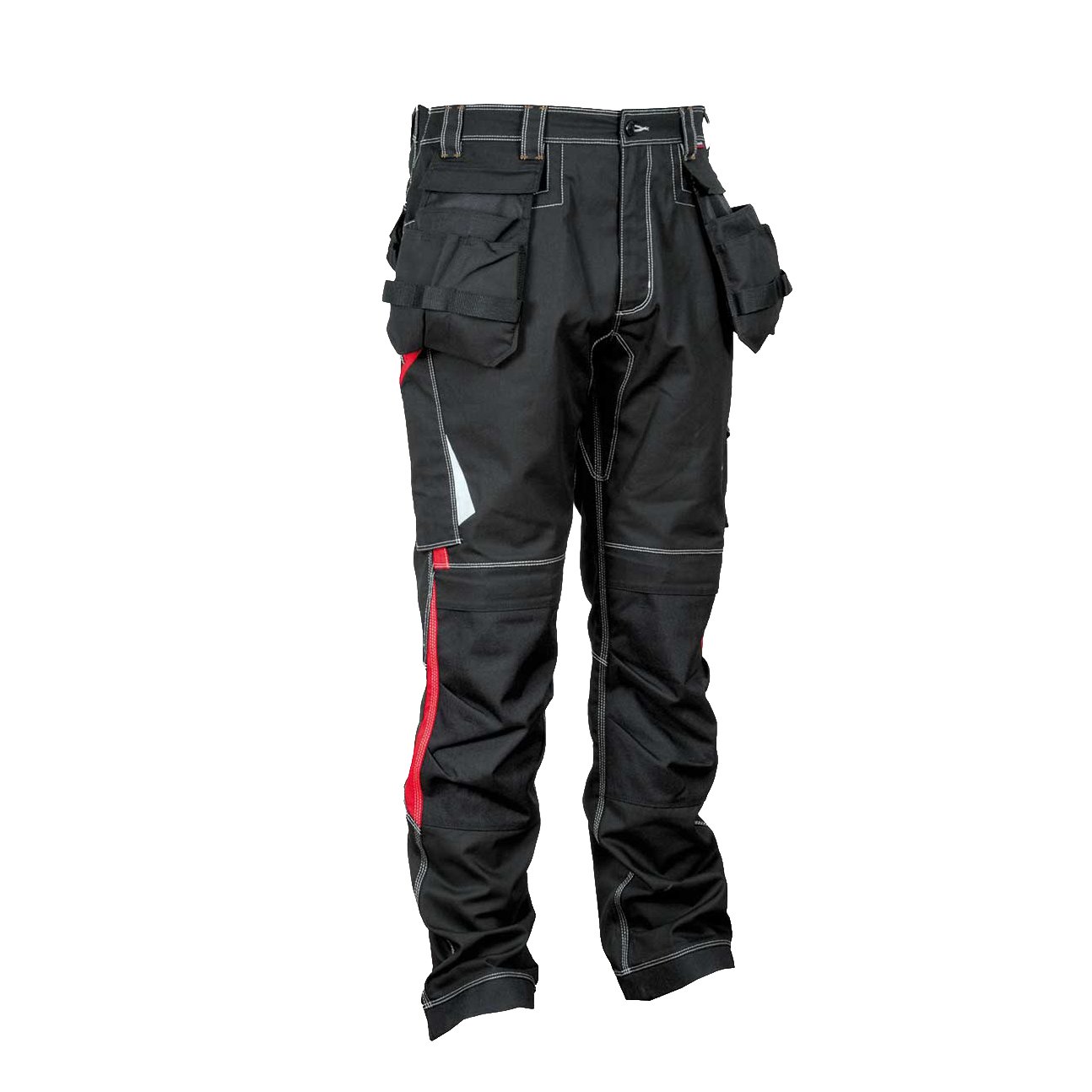 Cofra V486-0-05.Z48 Gondomar Pantalon, Noir/Rouge, Taille Z48