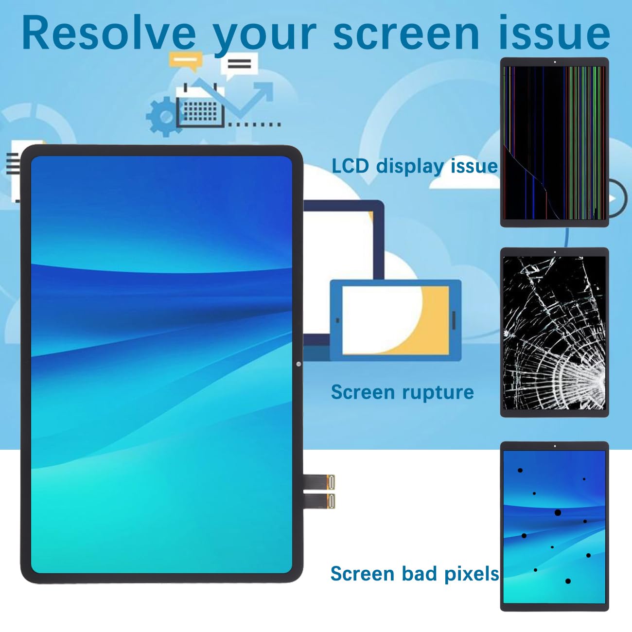 Écran pour Xiaomi Pad 6 23043RP34C 23043RP34G 23043RP34I | avec Kit de réparation，IPS LCD，Affichage HD，Remplacement d'écran
