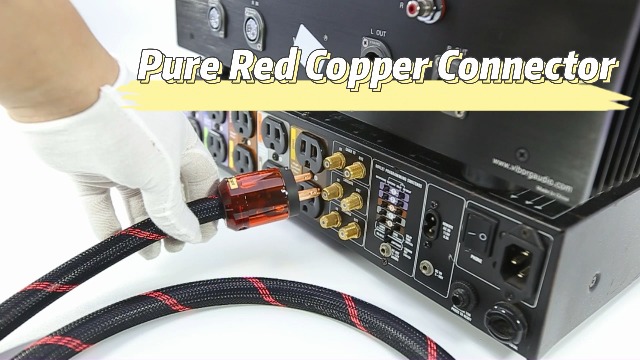 Image of Tertullus HiFi Power Cable OFC Audiophile Ac Power Cable 125v 15a 12AWG with Us Pure Red Copper Power Plug+IEC C15 Connector High-end Braided Sleeve Cable(2m /6.56ft)