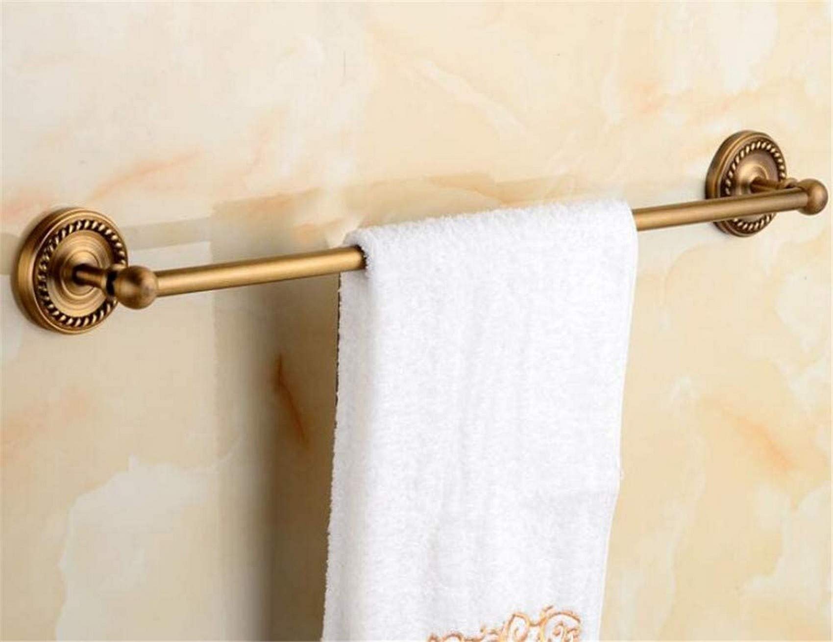 FGXHHS Punch free Towel bar,Bronze Bathroom Single pole hanging,Bathroom Wall mounted towel rack For Bedroom Kitchen Office-J 60cm(24inch)