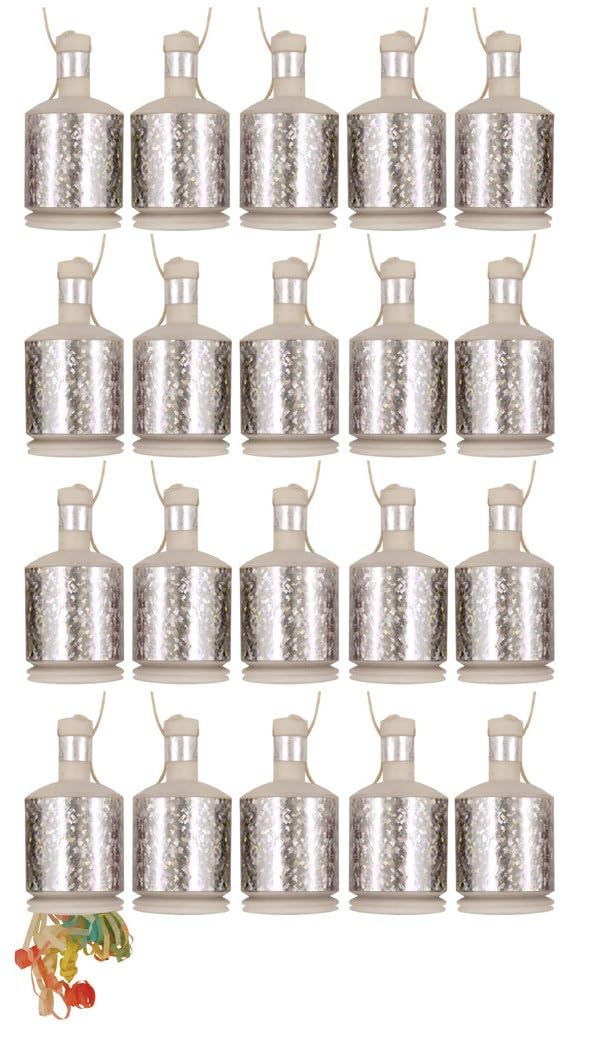 Henbrandt Bag of 50 Party Poppers (Silver)