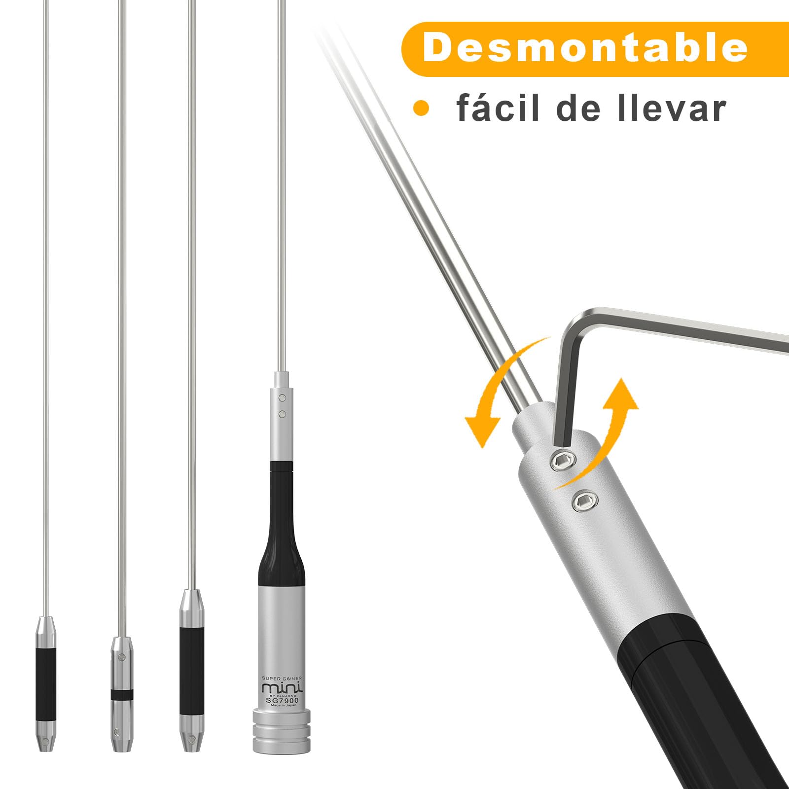 SG7900 Antenna for Car Radio Dual Band VHF UHF144-430MHz Ham Radios SG-7900 Aerial for KT-8900D Radio High Gain Diamond Antenna