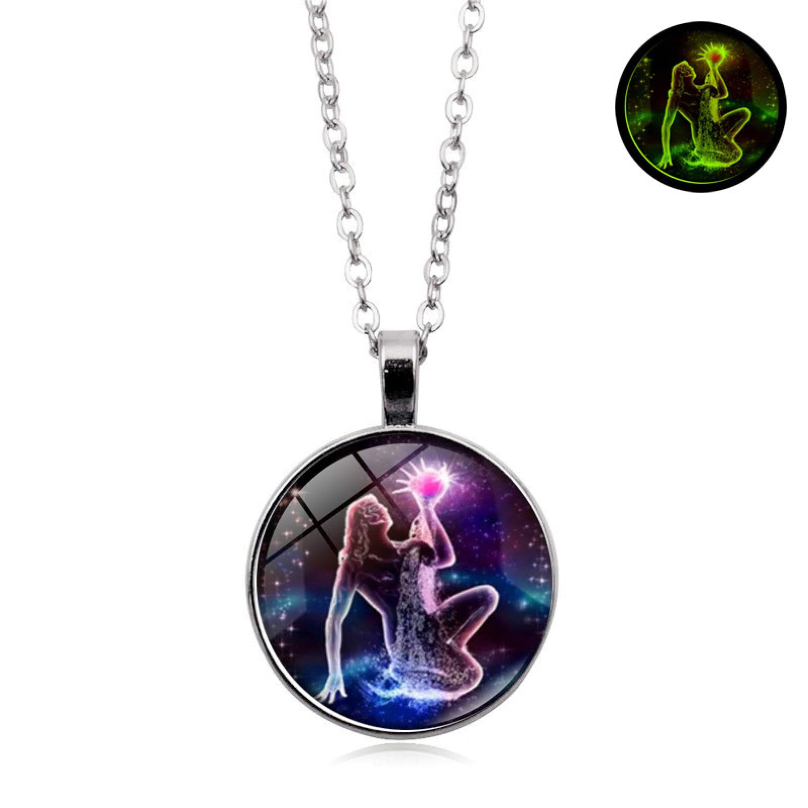 Collana Constellation Con 12 Segni Zodiacali - Ciondolo In Vetro Con Gemme, Regalo Astrologico Per Donne E Ragazze - 3