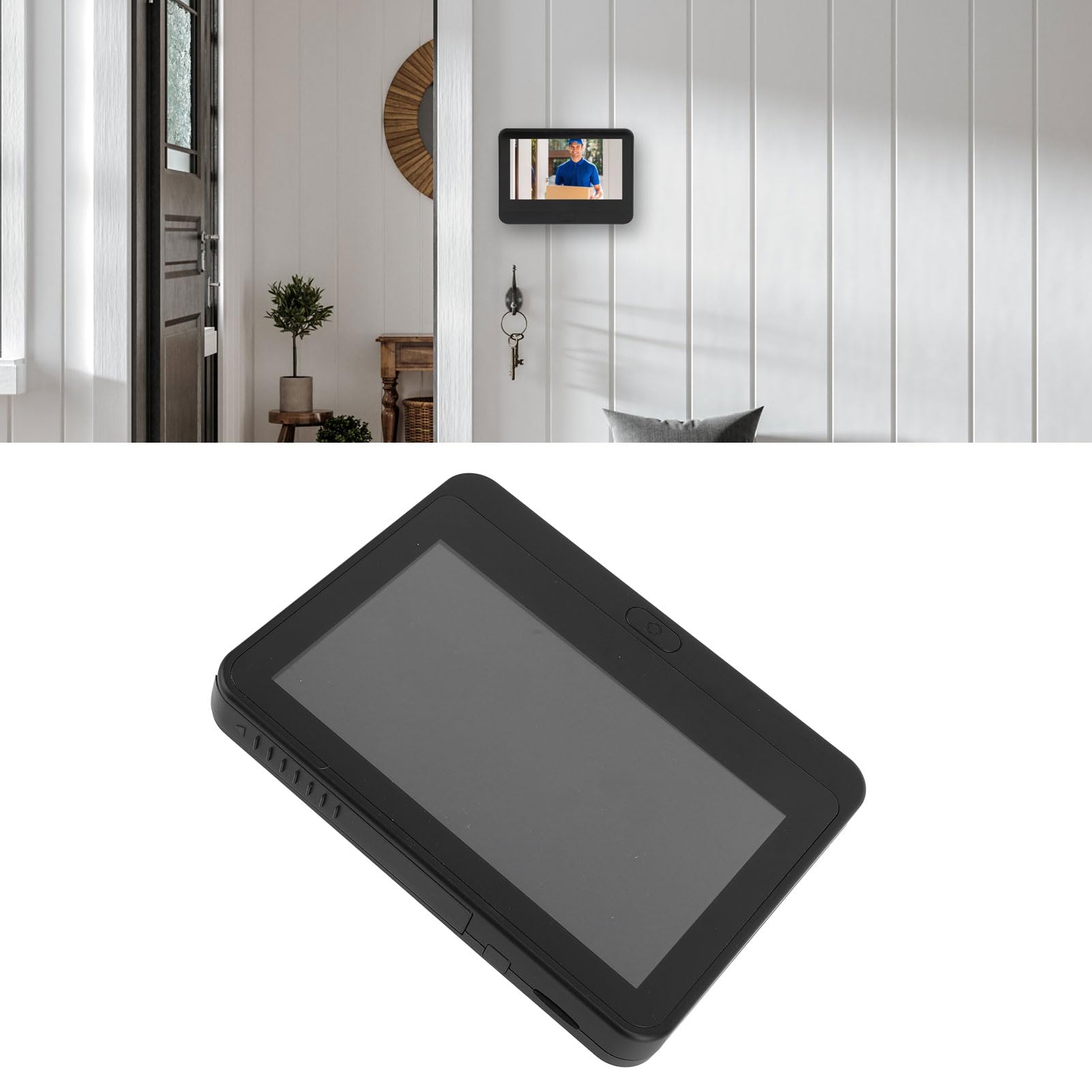 YWBL-WH Video-Türspion-Kamera, Nachtsicht, Video-Türspion, Elektronische Türspion-Türklingelkamera, 1080P HD, Kabelloser Monitor, Türspion mit 4,3-Zoll-TFT-LCD-Bildschirm (BLACK)