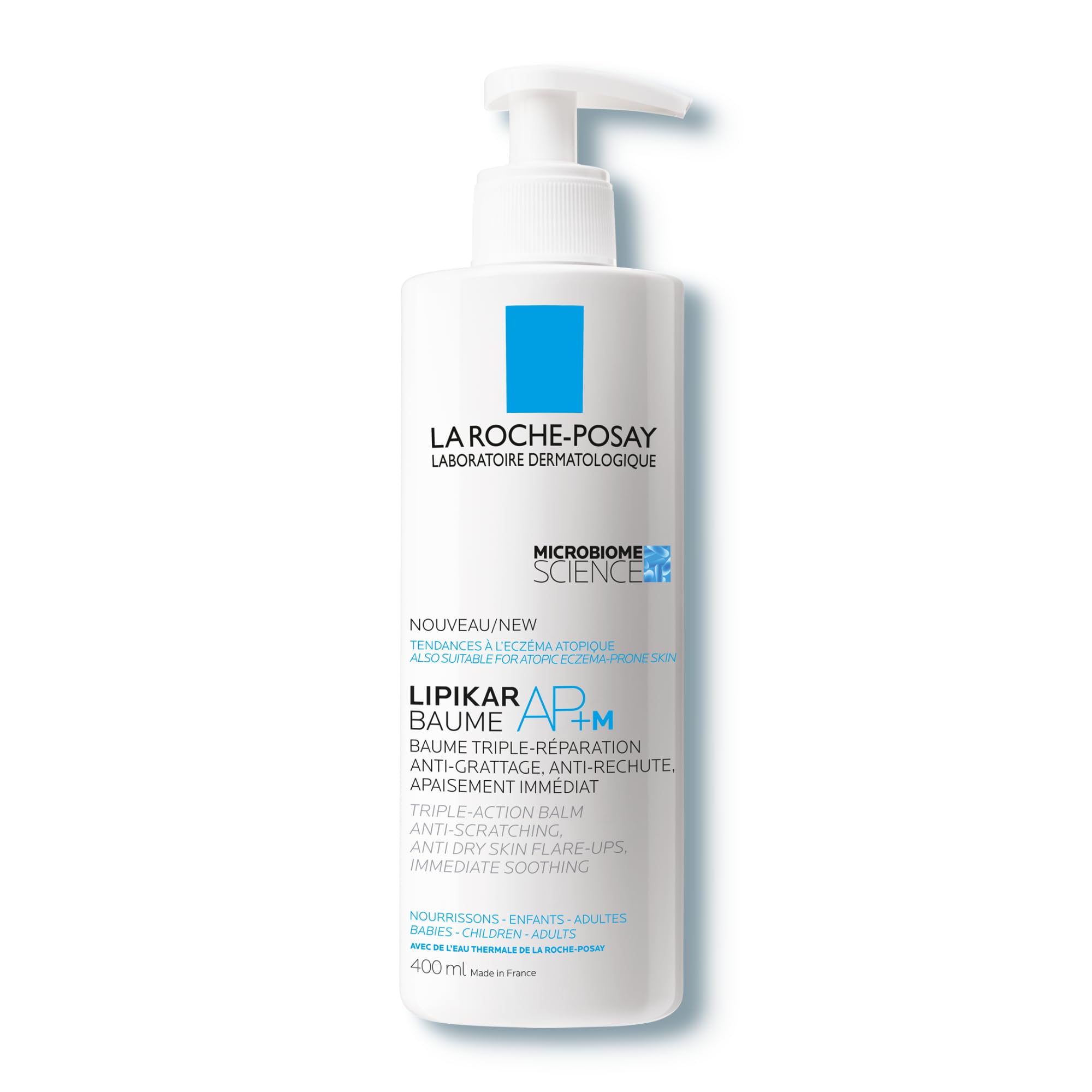 La Roche-Posay Lipikar Balm AP+M Triple-Action Moisturiser With Niacinamide & Shea Butter, For Dry, Eczema-Prone Skin, Anti-Scratching, Anti-Dry Skin Flareups, For Babies and Family, 400ml