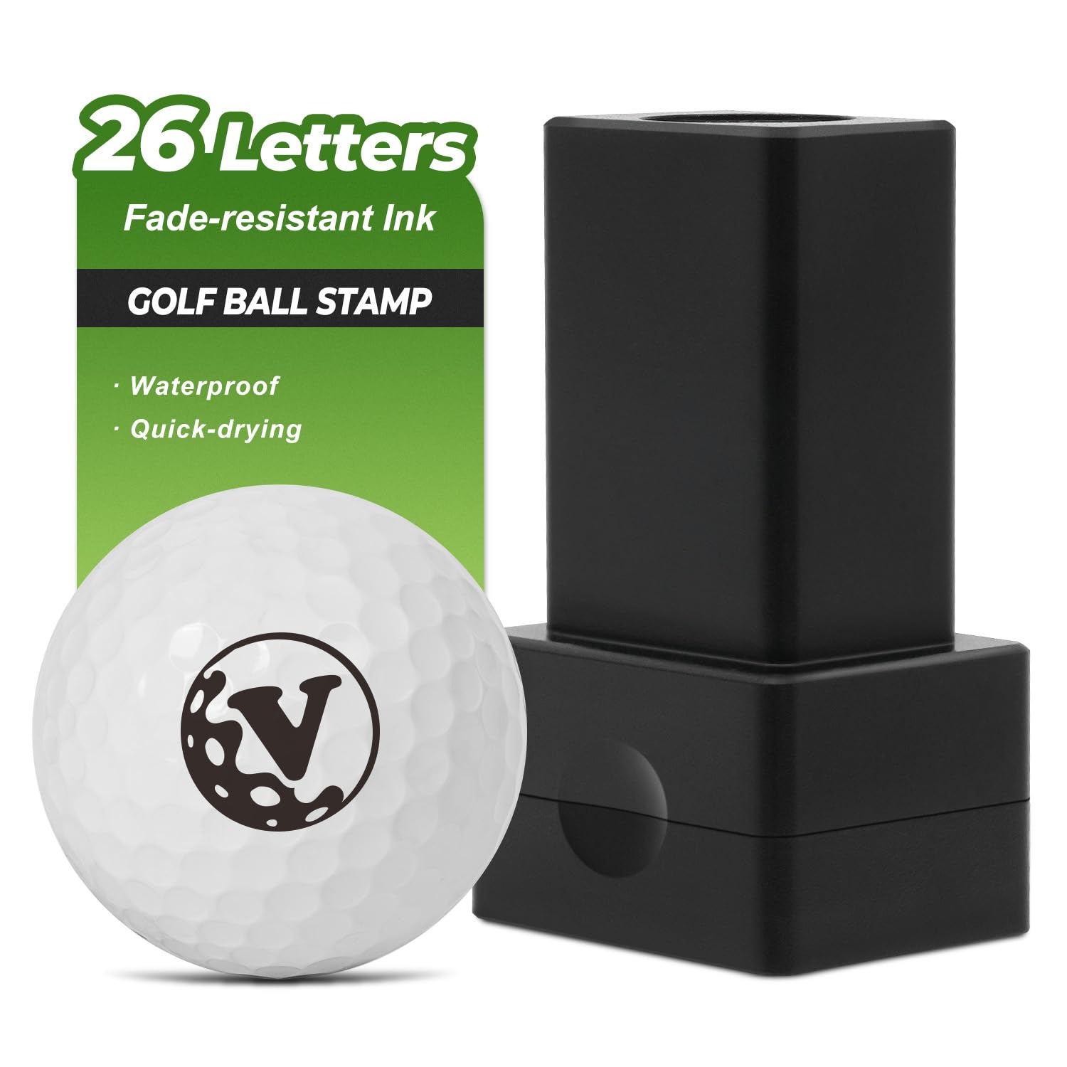 Golf Ball Stamp - Golf Accessories for Men - Personalized Golf Marker - Golf Ball Marker for ID - 26 Letters Golf Gifts for Men - Essential Golf Stuff - Durable Golf Stamp for Golfer, V