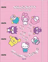 Jandaia - Caderno Argolado Cartonado Universitário Hello Kitty e Amigos 80 folhas