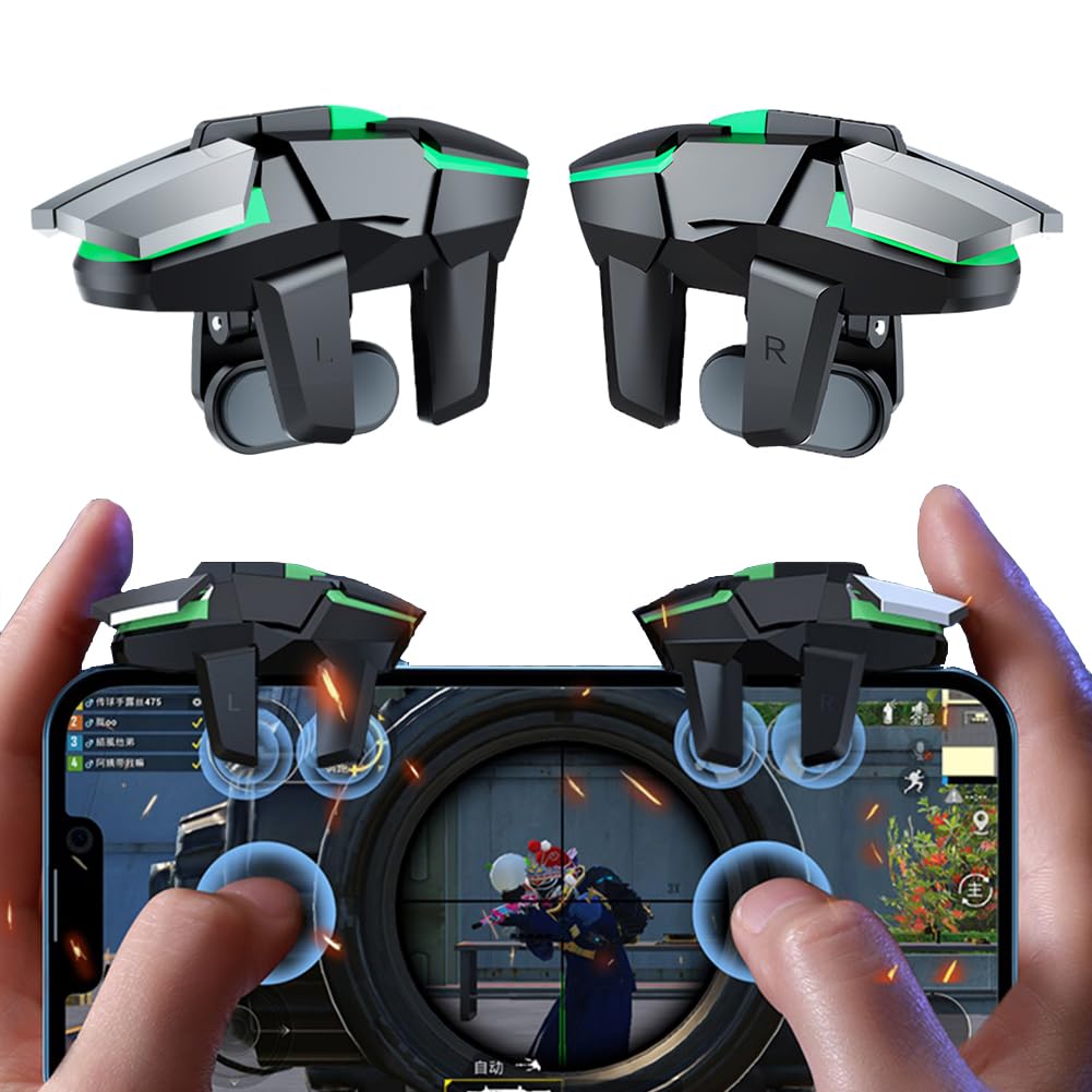 PUBG Mobile Trigger Game Controller 4 Triggers L1R1 L2R2, Gaming Joystick Gamepad Compatible with Mobile Phone Android iPhone iOS【1 pair】