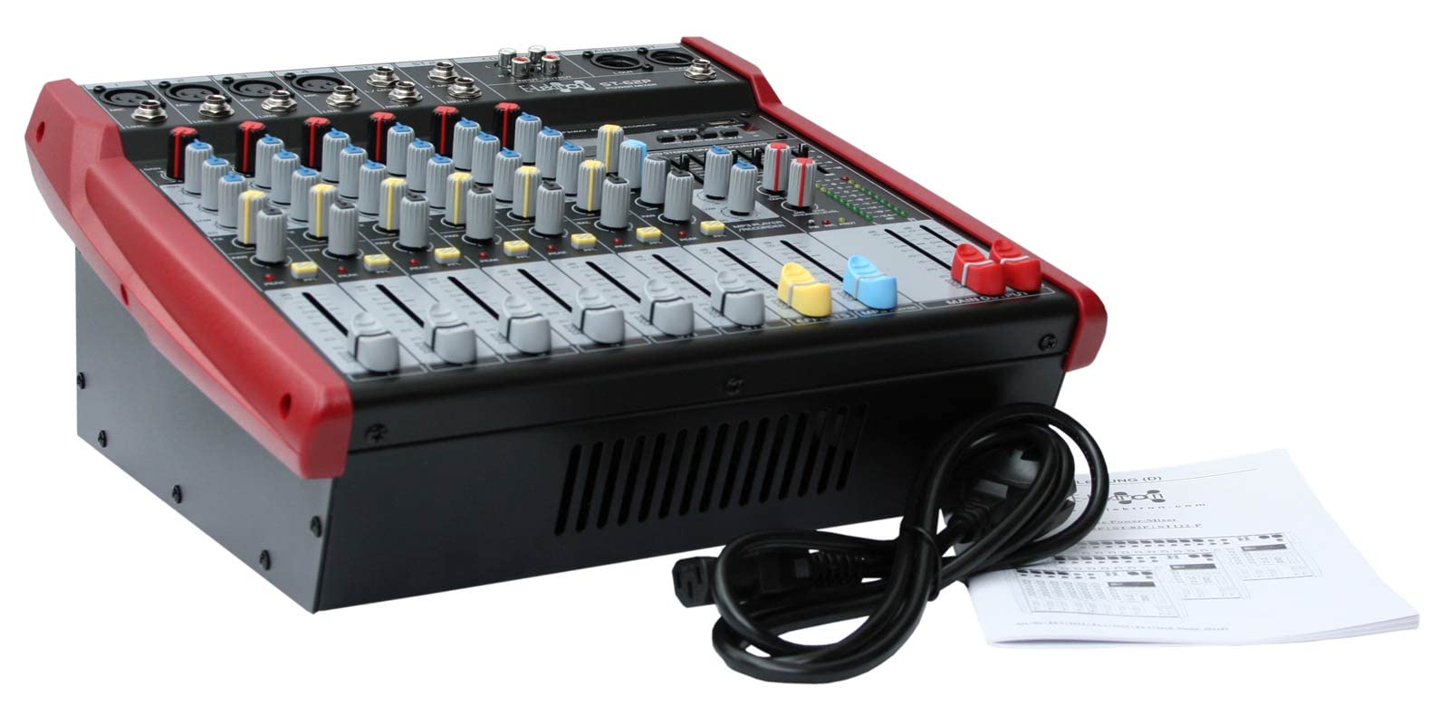 E-Lektron Live Power-Mixer 6-Kanal + Stereo - USB MP3 Bluetooth Mischpult integrierte Endstufe (ST-62P)