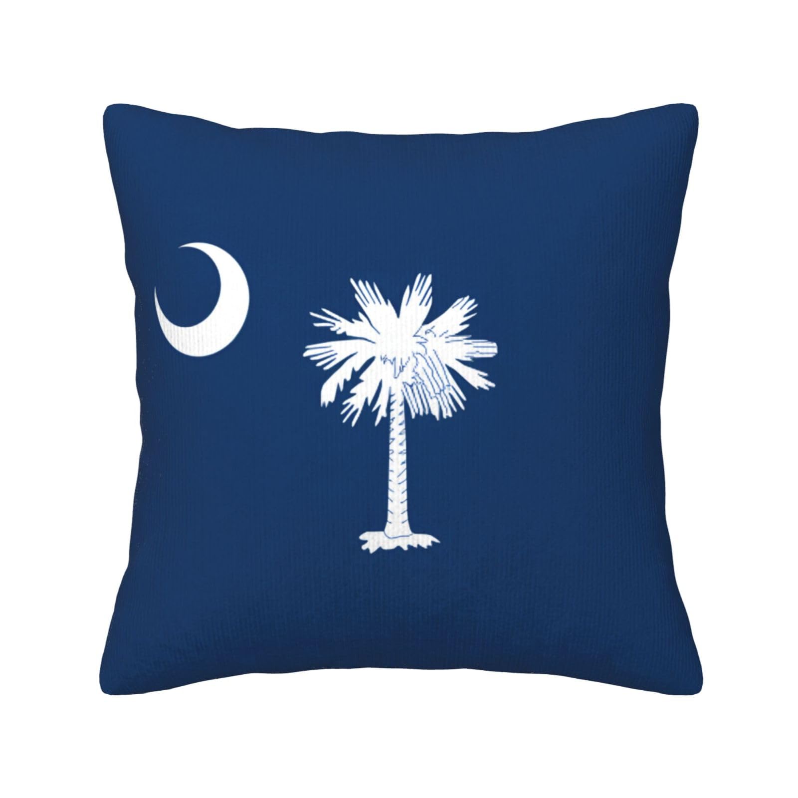 HGIUYDRD South Carolina Flag Print Corduroy Throw Pillow with Invisible Zipper Closure for Living Room, Couch and Bed