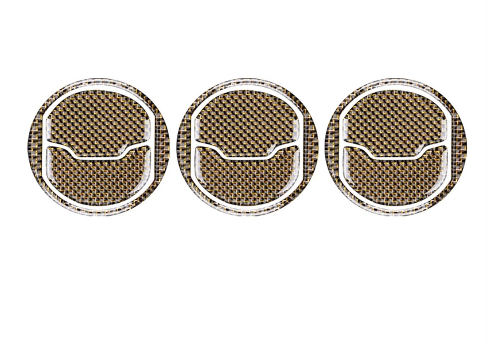 for Mustang 2015-2021 Interior Accessories Carbon Fiber Speed ​​Car Central Control Air Outlet Vent Panel Sticker Automotive Parts(Brown)