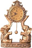 Vista 10 de Table Clock Pendulum Clock Desktop Desktop Elephant Clock Clock Ornaments Home Living Room Retro Wood Old-Fashioned Clock Desk Clock (Color : B)