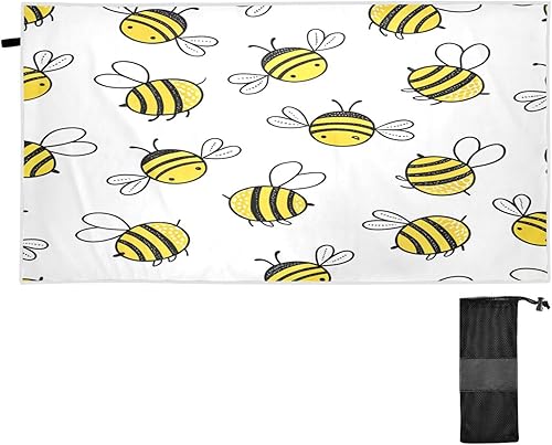 Blueangle Flying Bumble Bees Toalla de playa Toallas de viaje ligeras y compactas de gran tamaño Toalla súper absorbente de secado rápido para