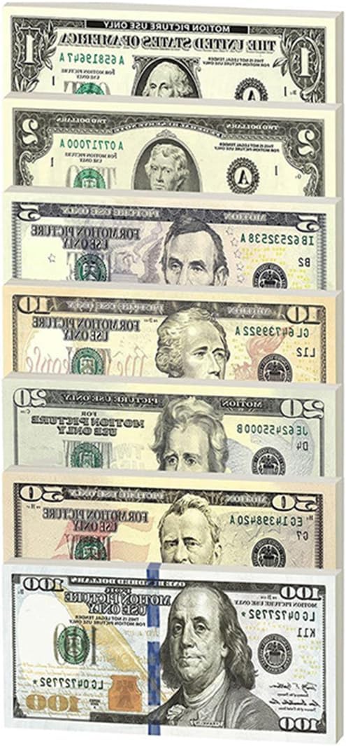 140 Pcs Fake Money Dollars,Play Shop Prop Money for Kids uk,Toy Till Monopoly Money,Kid Learning Shopping Role Play Toys Notes and Coins Cash Register,Post Office Playset Pocket Pretend Moneys