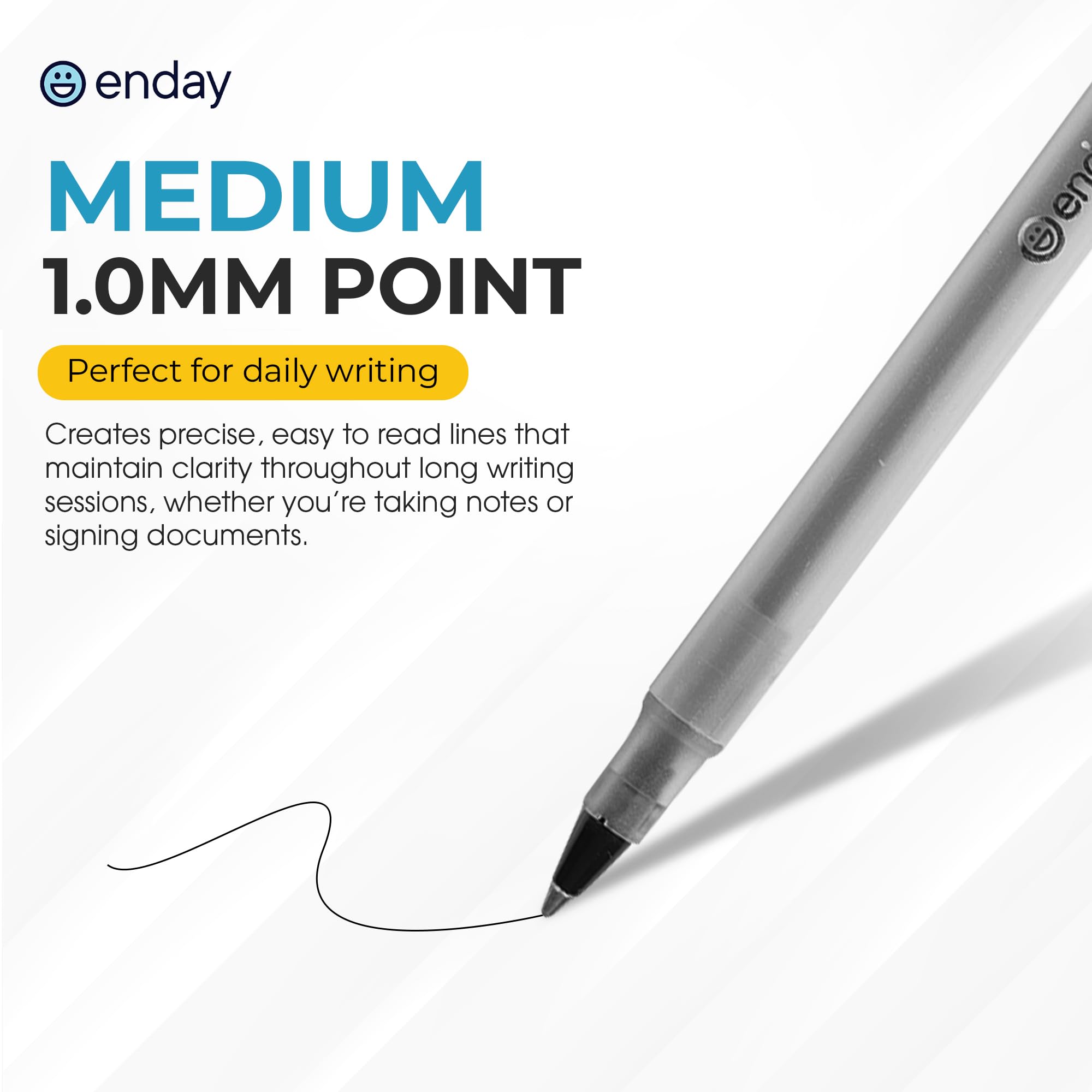 Enday Pens Ballpoint 60 Pack 30 Blue 30 Black Pens Ink Pens Bulk Medium Point 1 0mm Smooth — view 3