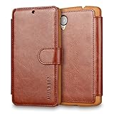 Nexus 5 Case Wallet,Mulbess [Layered Dandy][Vintage Series][Coffee Brown] - [Ultra Slim][Wallet Case] - Leather Flip Cover With Credit Card Slot for LG Google Nexus 5