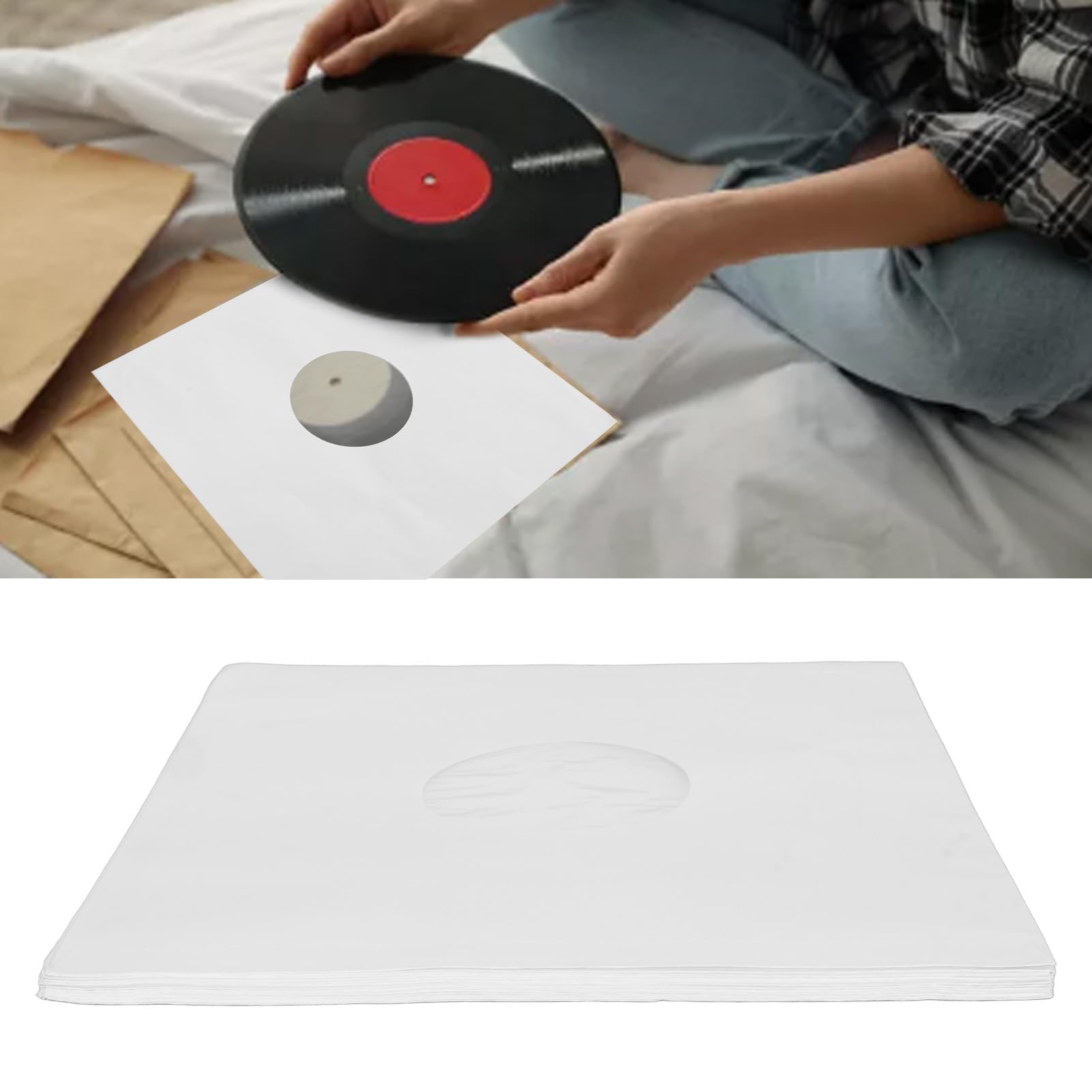 Buste per Dischi da 12 Pollici per Dischi in Vinile, Carta da 180 G/m² Prevengono I Vinili Statici Protezione per La Conservazione dei Dischi Maniche Esterne Conservazione dei Dischi 20 Pezzi