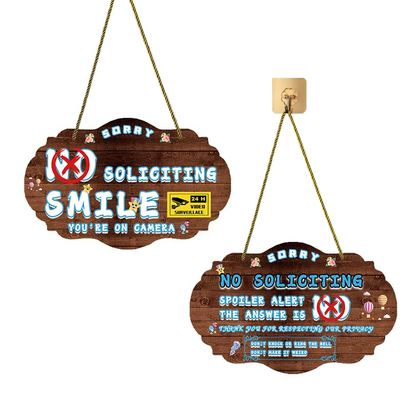 Brown No Soliciting Sign for Front Door,Elegant Do Not Knock or Ring Doorbell No Soliciting Sign board for Home, No Solicitors Sign for Doorbell, House Door, Home, Office,no soliciting sign for house — image 1
