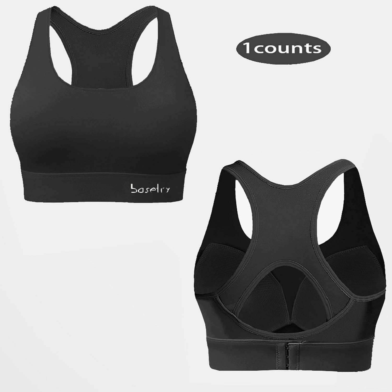 Adjustable Strap Racerback Sports Bras for Women - Padded Seamless High Support Bra for Workout Gym Yoga Large Bust - Image 2
