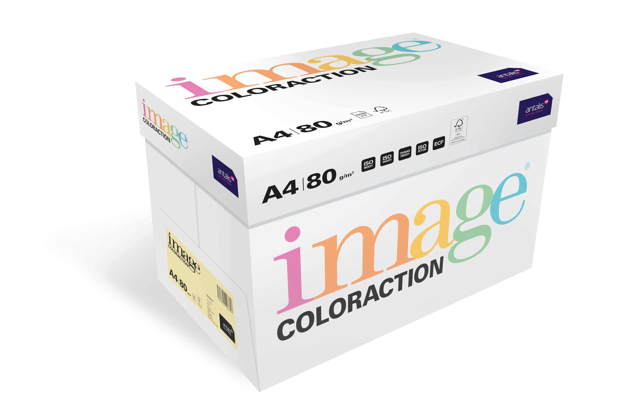 Image Coloraction Desert - farbiges Kopierpapier - DIN A4, 210 x 297 mm, 80 g/m² - buntes, holzfreies Druckerpapier für Kopierer - 2500 Blatt - Gelb