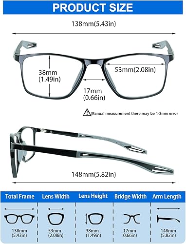 Vista 6 de K.LAVER Gafas de lectura fotocrómicas progresivas multifocales con bloqueo de luz azul, lentes de sol multifocales con bisagra de resorte Negro