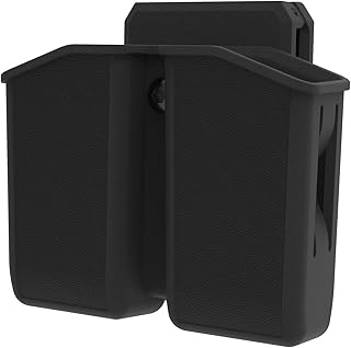 Universal Double Magazine Pouch Suitable for 9mm .40 .45 .357 Caliber Magazines, mags Pouch Compatible with 1.5-2.25 inch Belt, Adjustable, Easy to Operate and Durable - TIESUN